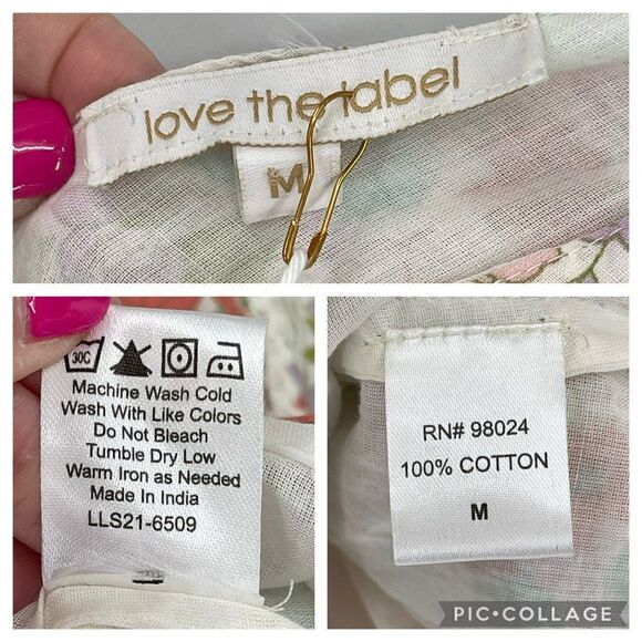 Love The Label Ines Ivory Tiered Ruffle Skirt Mini Dress Floral Ivory Medium NWT - Picture 10 of 11